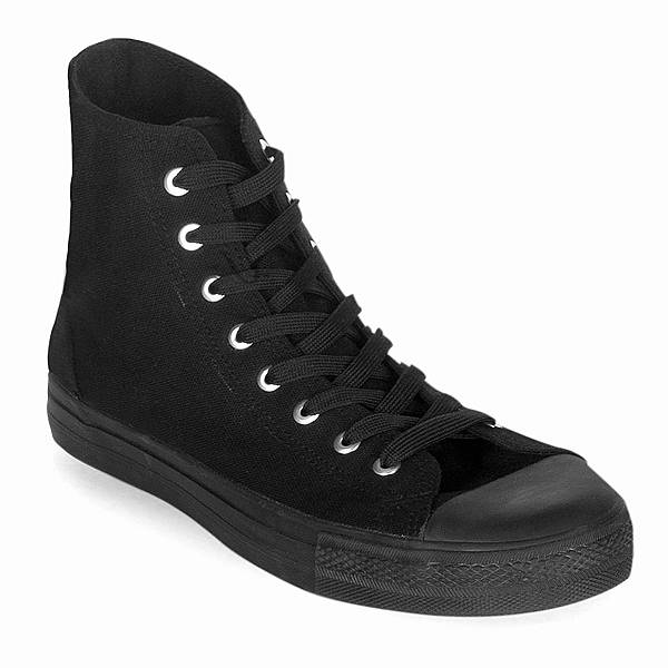 Demonia Men's Deviant-101 High Top Sneakers - Black Canvas D0432-59US Clearance